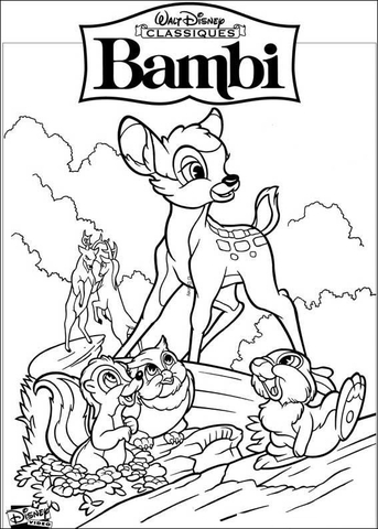 Bambi Walt Disney Coloring Page